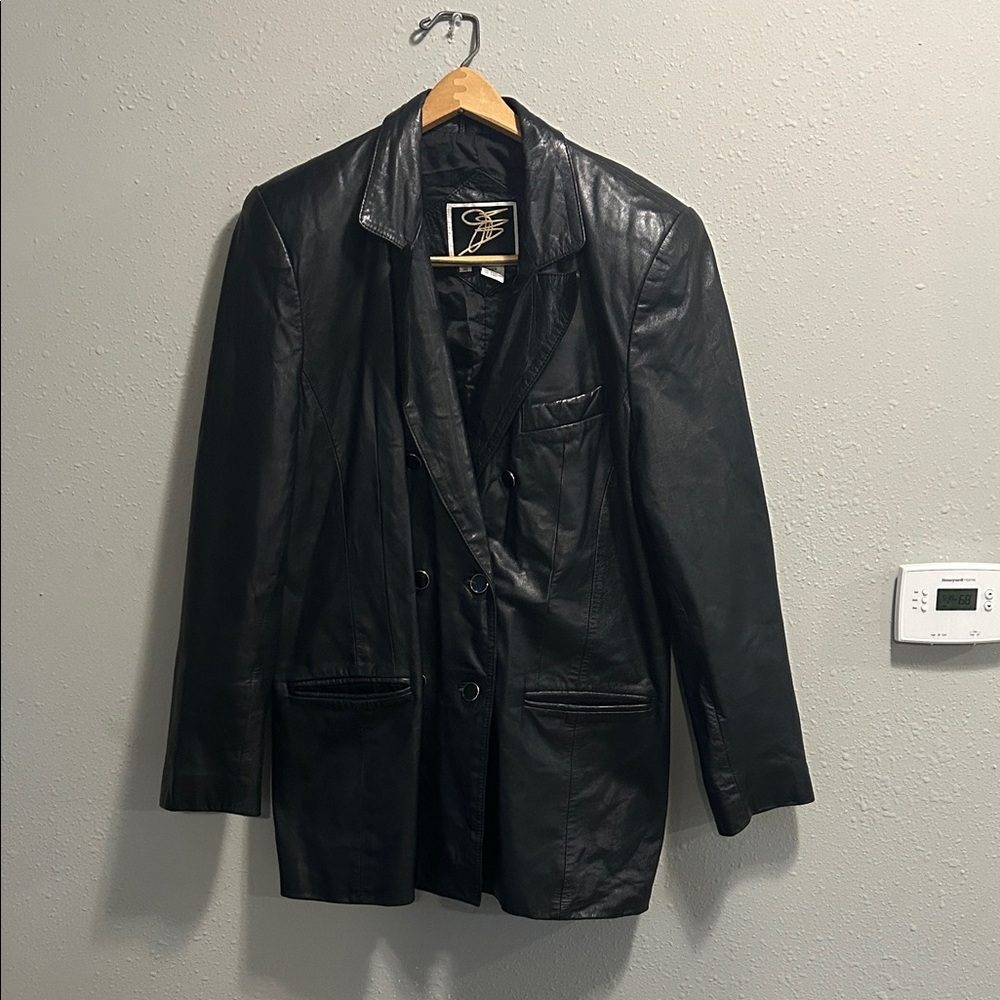 Vintage JFS Signature Leather Jacket Black‎